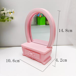 Mini <span class=keywords><strong>espejo</strong></span> de tocador <span class=keywords><strong>con</strong></span> diseño de tocador <span class=keywords><strong>con</strong></span> <span class=keywords><strong>luces</strong></span>, <span class=keywords><strong>espejo</strong></span> de maquillaje pequeño, <span class=keywords><strong>espejo</strong></span> cosmético portátil para niños, espejos DIY para estudiantes - Product Image 5