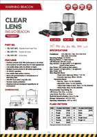 Faro di Segnalazione con Lente Ambra, LED R65 12V 24V, Certificato ECE SAE CA, LED Trasparente, Materiale Plastico Fumé, Prodotto in Cina