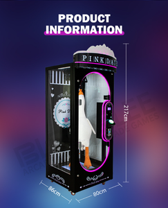 ตู้เกมหยอดเหรียญของเล่นกรงเล็บขนาดใหญ่สีชมพูสำหรับเด็กเครื่องหยอดเหรียญเครื่องวางเกมขนาดเล็ก - Product Image 2