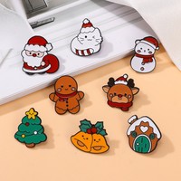 Vente en gros d'épingles en émail personnalisées de haute qualité avec design gratuit pour Noël ornements de Noël insigne d'épinglette en métal pour vêtements