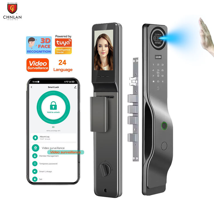 3D Face Recognition Smart Door Lock Tuya Wifi Digital Fingerprint Lock ...