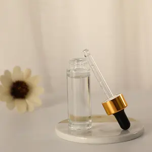 Botol tetes hitam parfum minyak transparan kaca bulat dasar berat Premium 15ml silinder tipis unik 1/2oz