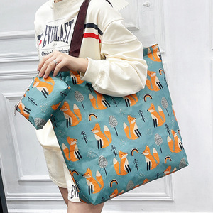 Bolsa de compras de tela Oxford impermeable, bolso de mano plegable de gran capacidad para mujer, diseño moderno, patrón a rayas - Product Image 2