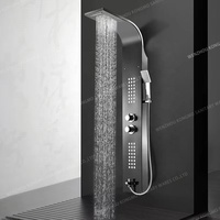 Ensemble de colonne de douche thermostatique de luxe en acier inoxydable pour eau chaude et froide Jet Pattern Spray pour systèmes de salle de bains dans les villas et les hôtels