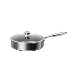 Ensemble de casseroles modernes en acier inoxydable triple couche, revêtement céramique antiadhésif, compatible lave-vaisselle, comprend des marmites de 20/24/28 cm - Product Image 5