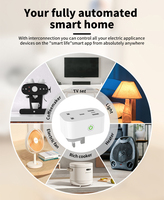 Prise intelligente WiFi Tuya standard britannique avec 2 ports, télécommande, charge USB, 13A, cuivre, IP20, commande vocale Alexa
