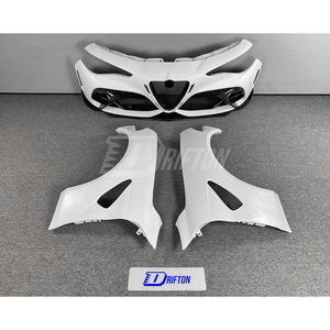 Pare-chocs avant et ailes larges style DRIFTON GTAM pour Alfa Romeo Giulia, fixation par boulons, partie en fibre de carbone, 2016-2023 - Product Image 2