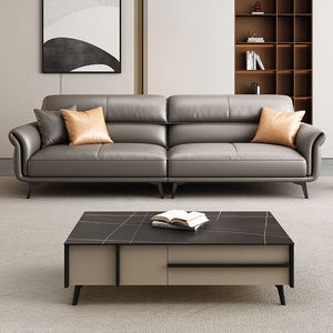 Sofá Seccional de Alta Calidad, Estilo Europeo, de Cuero Genuino y Esponja, para Dormitorio o Sala de Estar - Product Image 2