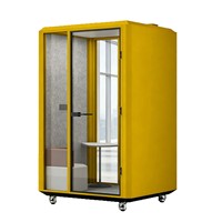 Cabine insonorisée mobile moderne pour deux personnes, cabine téléphonique et de travail portable, idéale pour les bureaux et les studios d'enregistrement