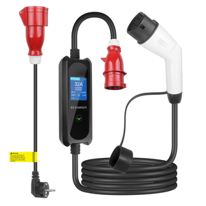 11KW ชาร์จเจอร์ EV แบบ2 EV ระยะ5ม. เอาต์พุตสามารถปรับได้16A ใหม่สำหรับชาร์จ EV แบบพกพา - Product Image 1