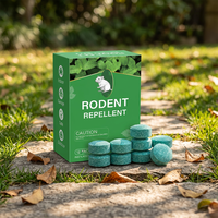 Répulsif pour rongeurs, 12 par boîte, en carton, formule menthe, tablettes couleur pierre turquoise, pour intérieur, garage, extérieur, sûr, Quad Icon
