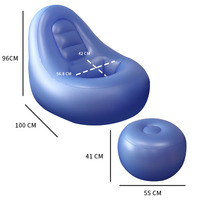 Canapé gonflable moderne en PVC pour usage hospitalier, avec trous de récupération post-opératoire pour hémorroïdes, idéal pour la convalescence post-BBL