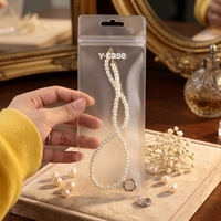 Sacs refermables personnalisés recyclables avec logo, pour bijoux, bagues, boucles d'oreilles, petits emballages, sacs à fermeture éclair en PVC givré avec trou de suspension