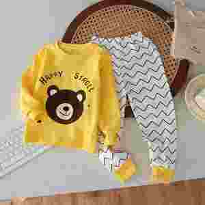 Venta al por mayor dibujos animados niños recién nacidos ropa 100% algodón Pijamas 2 Set niñas niños invierno ropa de dormir conjuntos - Product Image 4