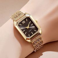 Montre à quartz carrée rétro de luxe pour femmes, montre cubaine en acier inoxydable rose et vert