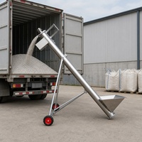 Convoyeur à vis mobile haute performance pour céréales, machine de manutention de matériaux en vrac inclinée et portative sur roues, 10 Tph