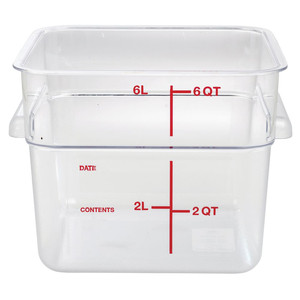 Square Food Storage <b>Container</b> 5.7 L, without Lid Cambro 6Sfscw135 - Product Image 1