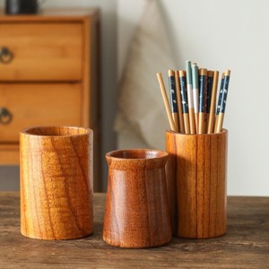 Acacia Wood Utensil Holder Set 6-7.9in Multipurpose <b>Kitchen</b> <b>Storage</b> Eco-Friendly Organizers - Product Image 2