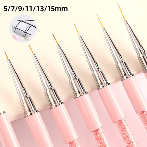 Prêt à expédier – <span class=keywords><strong>Pinceau</strong></span> à ongles rose <span class=keywords><strong>extra</strong></span> <span class=keywords><strong>fin</strong></span> 9 mm pour détails de lignes rayées 5/7/9/11/13/15 mm - Product Image 3