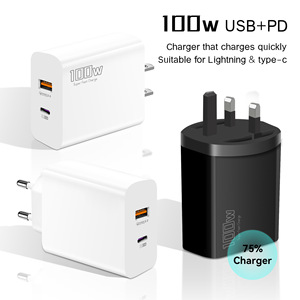 New 100W Super Fast <b>Charging</b> Head for Apple Samsung Mobile Phones Multi-Port Type-<b>C</b> EU US UK PD QC3.0 OTP Fast Charger Adapter - Product Image 3