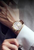 Montre Vanjve pour homme, quartz, alliage, simple, multifonctionnelle, lumineuse, calendrier, bracelet en cuir véritable