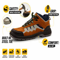 Botas de Trabajo Industriales Unisex AODEXIANG con Parte Superior de Gamuza, Forro de Malla, Cierre de Cordones, Puntera de Acero, Zapatos de Seguridad para Invierno, para Obras de Construcción, PU