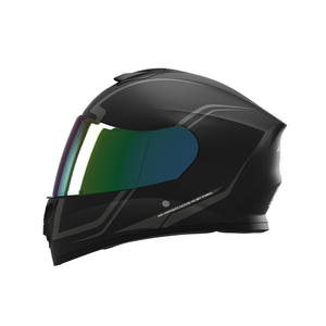 Casques de <span class=keywords><strong>moto</strong></span> haut de gamme de style course, résistants aux UV, entièrement noirs, pour hommes et femmes, universels, nouveauté 2025, vente chaude - Product Image 2