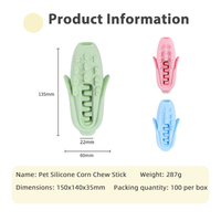 Jouet à mâcher pour chien en silicone de qualité alimentaire, motif chien de dessin animé mignon, durable, bâtonnet de dentition en maïs, pour le nettoyage des dents, utilisation en extérieur, jouet pour animaux de compagnie
