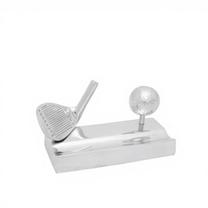 Objeto Decorativo para Mesa de Salón, Palo de Golf y Pelota de Aluminio Hechos a Mano con Base, Artículos de Regalo, Accesorios para el Hogar - Product Image 1