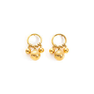 Pendientes de Bola Modernos y a la Moda, Chapados en Oro PVD, Acero Inoxidable 316L, Joyería Sostenible y Resistente - Product Image 1
