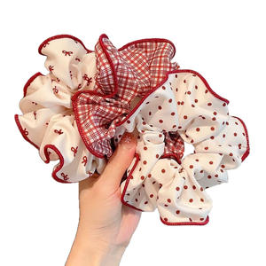 Diadema de Tela Roja Estilo Dulce para Niñas, Sin Daño al <span class=keywords><strong>Cabello</strong></span>, Alta Elasticidad, Hecha a Mano, para Fiestas - Product Image 1