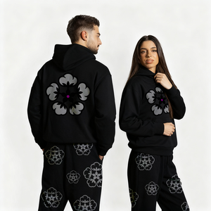Conjunto de Sudadera con Capucha Extra Grande de Algodón Grueso Unisex y Pantalones Jogger, Ropa Deportiva Informal de Estilo Americano para Otoño e Invierno - Product Image 2