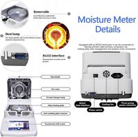 Analizador de Humedad Halógeno de Precisión para Laboratorio, 120g/1mg, Pantalla Táctil Digital, Medidor de Humedad para Granos y Alimentos, Control de Calidad, 0.01%