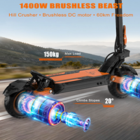 Scooter Eléctrico Todoterreno KUGOO LX10 Pro en Stock en Almacén Europeo, Autonomía de 100 KM, Motor Dual de 1400W*2, 60V 20Ah, Scooter Eléctrico para Adultos