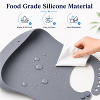 Baberos Impermeables de Silicona para Adultos con Recolector de Migas, Ajustables, para Cuidado de Ancianos/Pacientes, Anti-Suciedad
