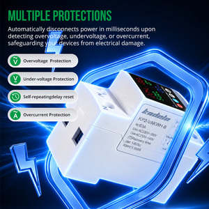 Protector de Voltaje Monofásico KP2-VAKWH-B AC AVR, Material de PC, Ajustable, Auto-Reajustable, Inteligente, Montaje en Riel, 220V - Product Image 6