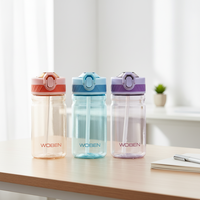 Gobelet en plastique 17oz, nouveau, écologique, avec couvercle pop-up et paille, portable, pour sport et extérieur, design minimaliste, verrouillage inclus, vente en gros