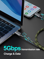 Nuevo Cable USB-C de Carga Rápida 5A 100W con Cubierta de Nailon Trenzado para iPhone 15, Computadora y Auriculares - Transferencia de Datos de 10Gbps