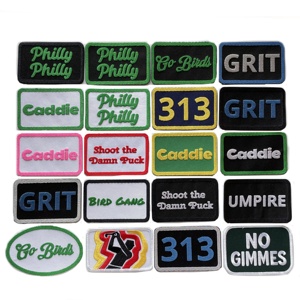 แผ่นป้ายผ้าขนแกะสำหรับตกแต่งเสื้อผ้าดีไซน์เนอร์แผ่นปะติดแถบผ้าพัฟรูปตัวอักษร - Product Image 1