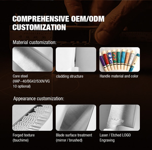 Manche en ivoire artificiel blanc 3 revêtements en acier composite HAP-40 acier Gyuto couteaux de chef ensemble de couteaux de cuisine <span class=keywords><strong>japonais</strong></span> - Product Image 6