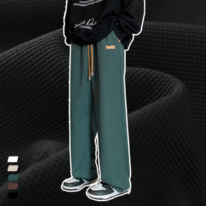 Fengway, Pantalones rectos informales personalizados <span class=keywords><strong>Sprint</strong></span> para hombre, pantalones drapeados con cordón, pantalones de pierna ancha holgados a la moda para hombre - Product Image 3