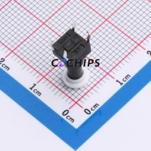TSW06112-140B331CA-003E Tactile Switch Through hole-4P,6.1x6.1mm Switch Single Pole Single Throw Round Button 1.8N 6.1mm - Product Image 2