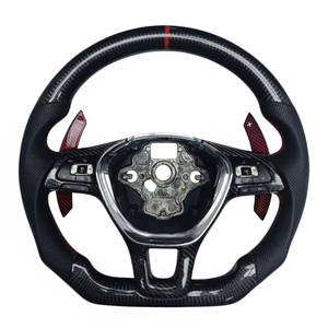 Volante Deportivo de Fibra de Carbono y Cuero Perforado para Volkswagen VW Passat Golf 7 - Product Image 1