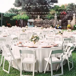 Wholesale Modern Outdoor White Plastic Folding Dining Chair Tiffany Chiavari Style For Banquet Event Hotel Made Of Resin