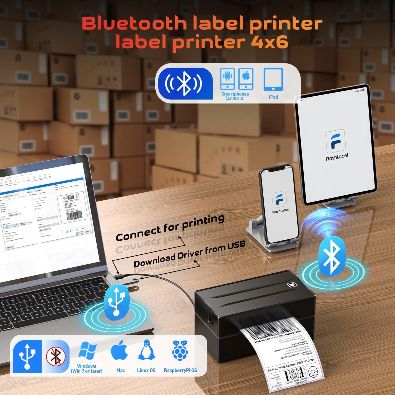 Y812 4x6 Label Printing Machine - Efficient Shipping Labels
