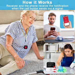 ANGUS Tuya Système d'Appel Sans Fil Intelligent, Bracelets de Volontaire pour Personnes Âgées, Bouton d'Urgence SOS WiFi, Alarme Personnelle pour Patients - Product Image 3