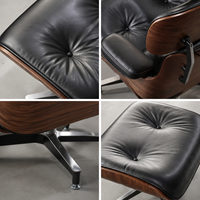 Fauteuil inclinable ergonomique en cuir véritable, design nordique moderne, pour la maison, le bureau, le salon, l'appartement, l'hôtel
