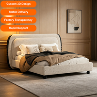 Juego de Muebles de Dormitorio Modernos de Lujo Personalizados, Estructura de Cama de Madera, Tamaño King