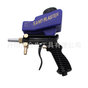 Héshé Pistolet de sablage pneumatique portatif bleu-noir en aluminium et fonte, pour détartrage et décapage, avec tuyau - Product Image 2