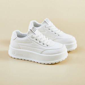 Nouvelles chaussures compensées décontractées à la mode, dessus en PU, semelle extérieure légère, plateforme confortable, baskets pour femmes - Product Image 5